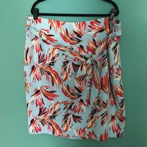 Lane Bryant Crepe Skirt Blue Print Skirt Size 26